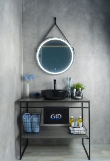 Раковина Gid Nc911 52224 накладная черная матовая 41.5x41.5x13.5